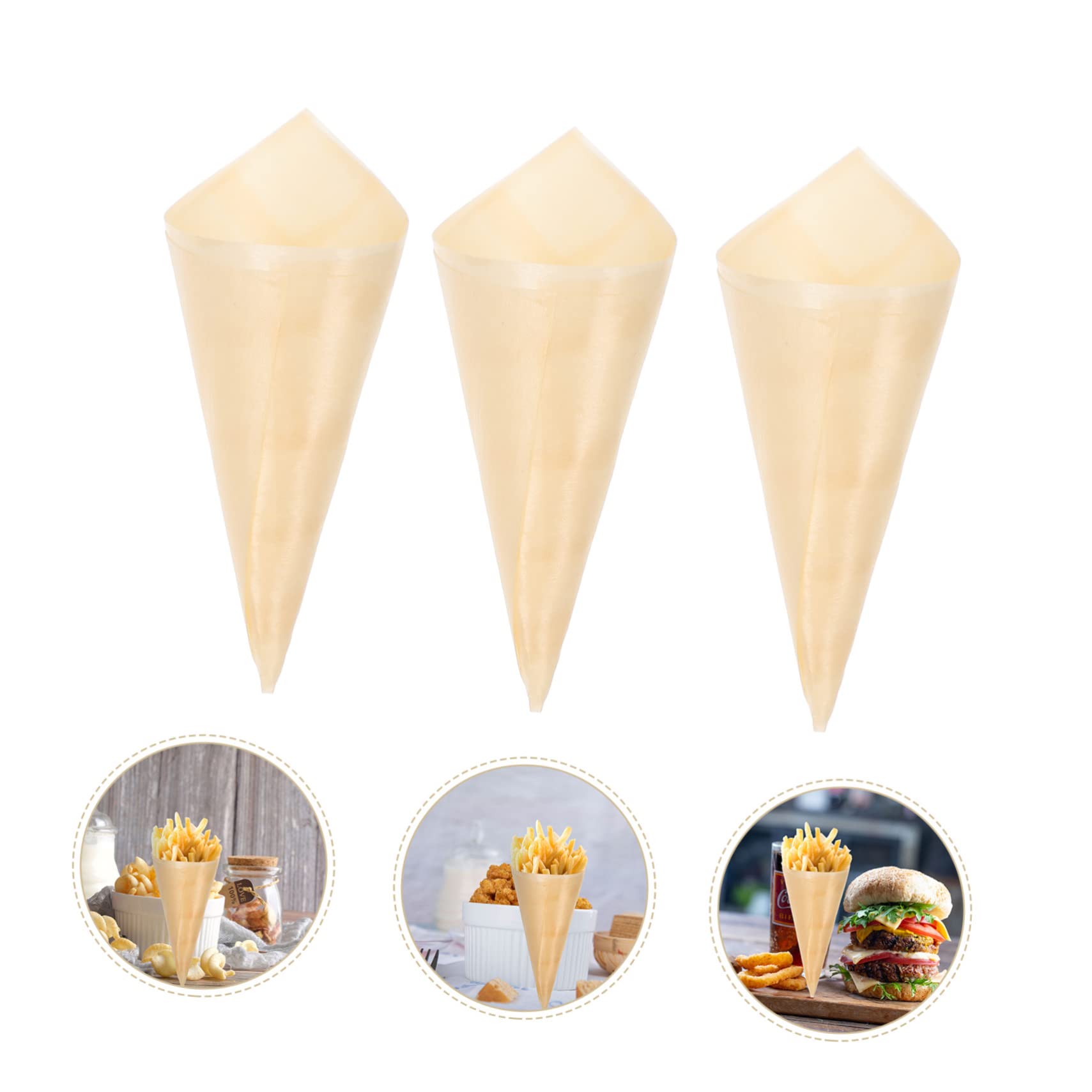 Amazon | BESTonZON 使い捨て木製アイスクリームコーン50pcs